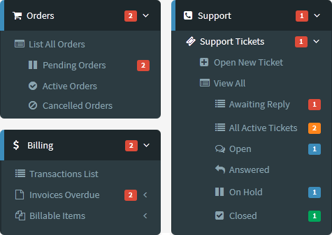 Menu Notifications